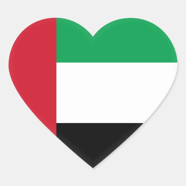 The United Arab Emirates Flag Heart Sticker (Front)