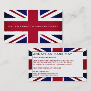 The United Kingdom Flag, Torn Effect, British Business Card