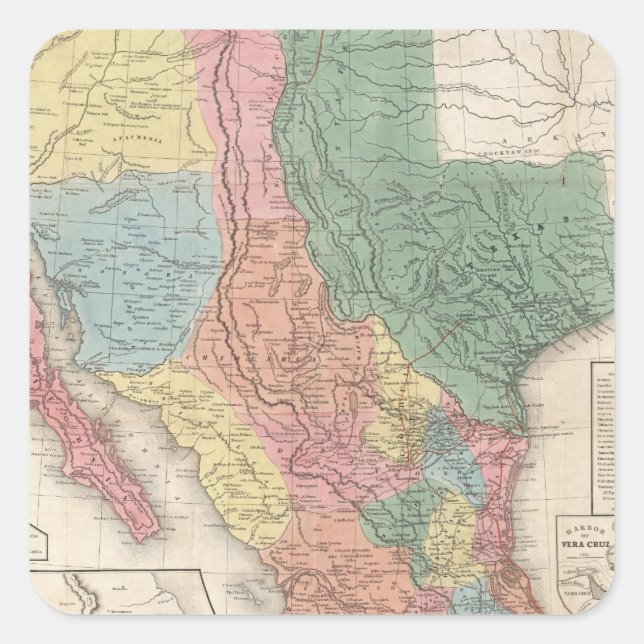 The United States and Mexico Square Sticker (Front)