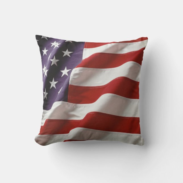 The United States Flag Throw Pillow (Front)