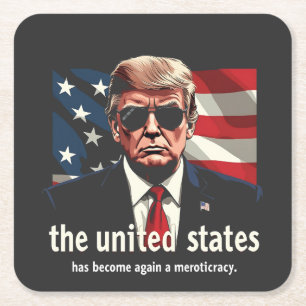 The United States Has Become a Meritocracy Again Square Paper Coaster