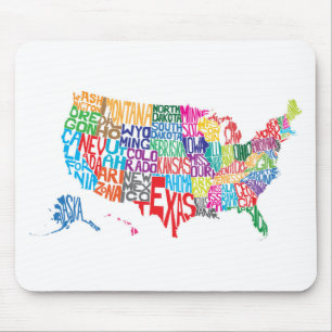 The United States in Names Mouse Pad