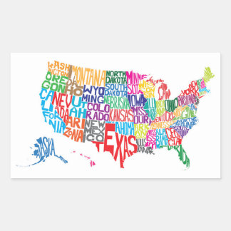 The United States in Names Sticker