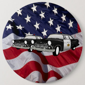 The United States of America 59 vintage Cop Car 6 Inch Round Button