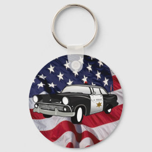 The United States of America 59 vintage Police Car Keychain