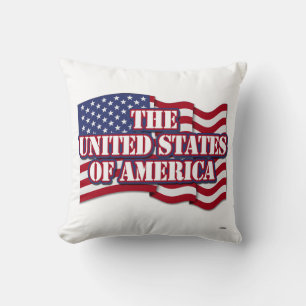 The United States of America with USA flag Throw Pillow