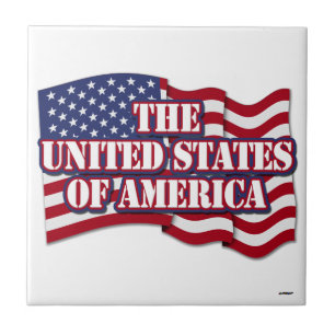 The United States of America with USA flag Tile