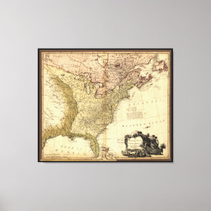 The United States of North America Map (1784) Canvas Print