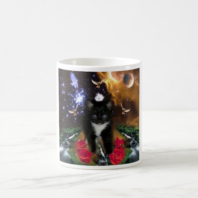 The Universal Consciousness is a Fierce Kitty Magic Mug (Center)