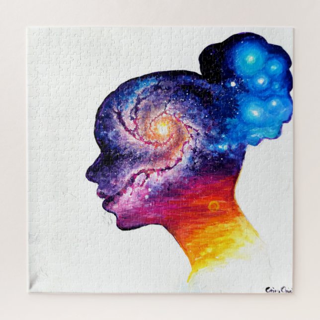 The universe inside her mind jigsaw puzzle (Vertical)