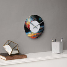 The Universe is Alive_Digital Art Wall clock