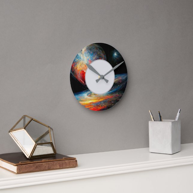 The Universe is Alive_Digital Art Wall clock (Office)