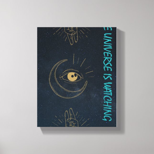 The Universe Is Watching – Mystical Design Canvas Print (Front)