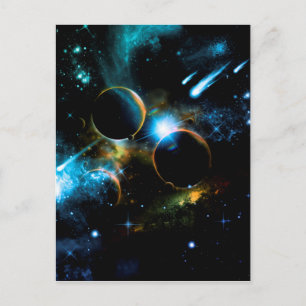 The universe of planets postcard