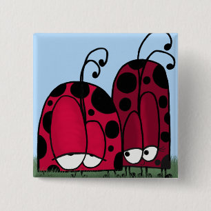 The Unrequited Love Ladybug Illustration 2 Inch Square Button