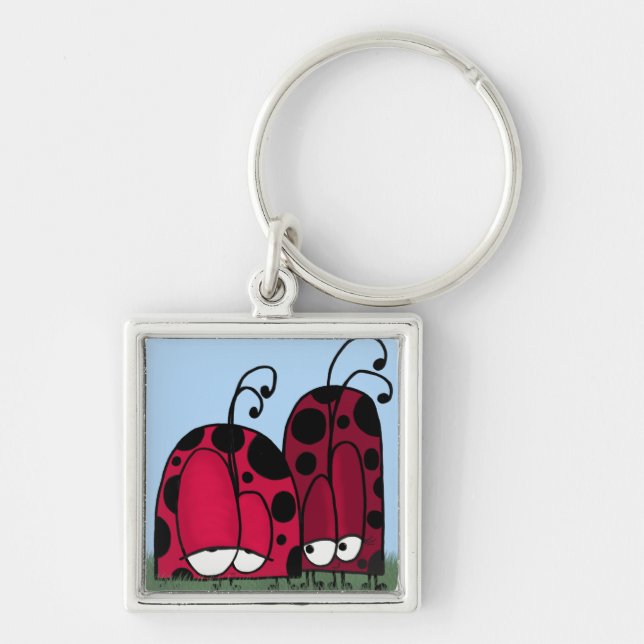 The Unrequited Love Ladybug Illustration Keychain (Front)