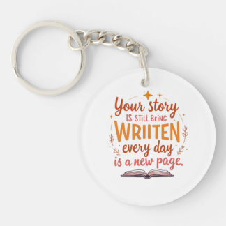  The Unwritten Chapter: Book & Stars Art Keychain