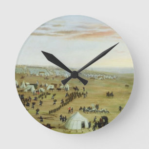 The Uruguaiana Camp, Rio Grande, Brazil, 1865 (oil Round Clock