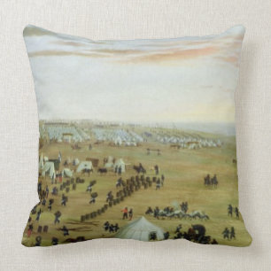 The Uruguaiana Camp, Rio Grande, Brazil, 1865 (oil Throw Pillow