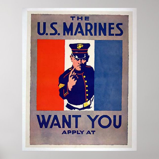 The US MARINES Want You Poster (Front)