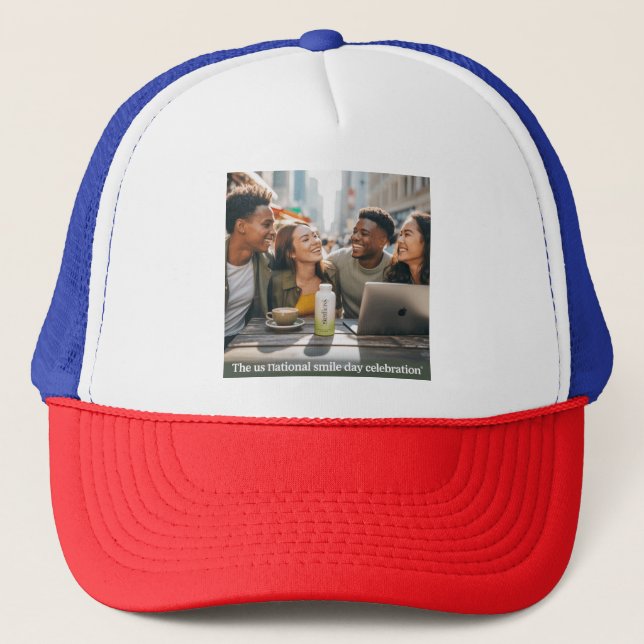 The US national Smile day Trucker Hat,  Hat (Front)