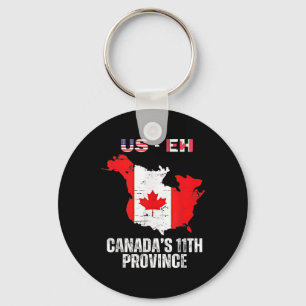 The Usa Canada’s 11th Province Funny Us-eh Useh Keychain