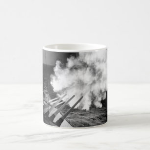 The USS Missouri fires 16-inch shell_War Image Coffee Mug
