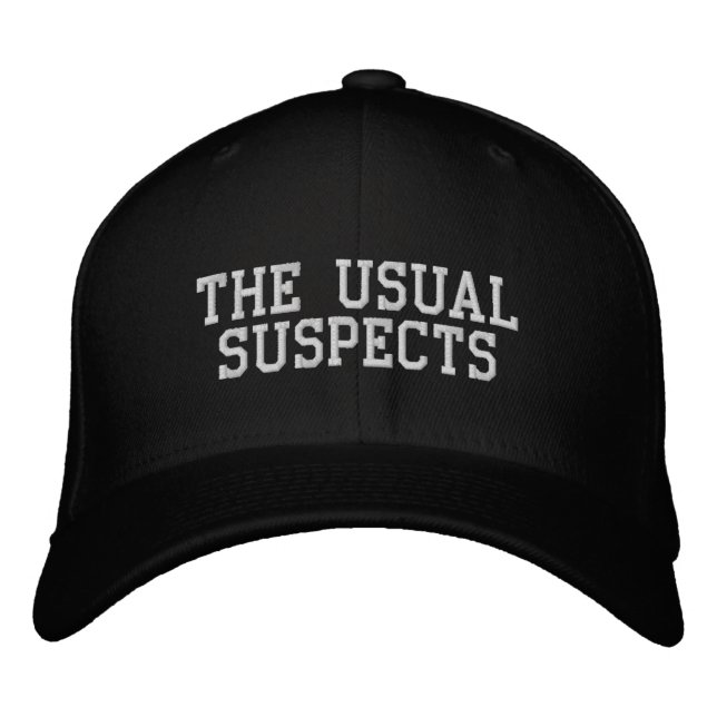 'The Usual Suspects' Fun Gift Wedding Photographs  Embroidered Hat (Front)