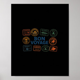 The Vacation Cruise Travel Stamps Poster