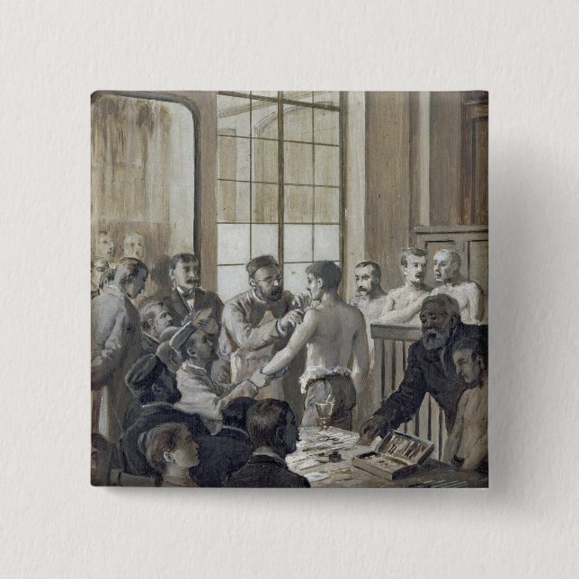 The Vaccination 2 Inch Square Button (Front)