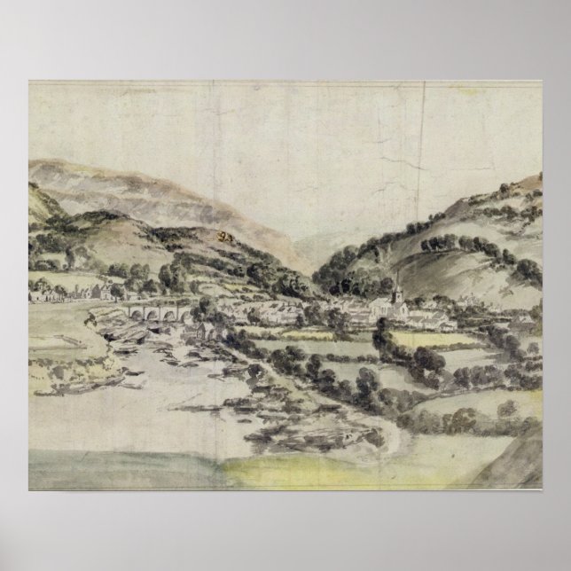 The Vale of Llangollen (w/c on paper) Poster (Front)