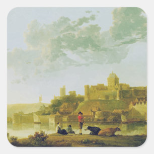 The Valkhof at Nijmegen by Aelbert Cuyp  Square Sticker