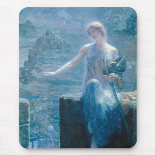 The Valkyrie's Vigil (Elegant Lady in a Castle) Mouse Pad