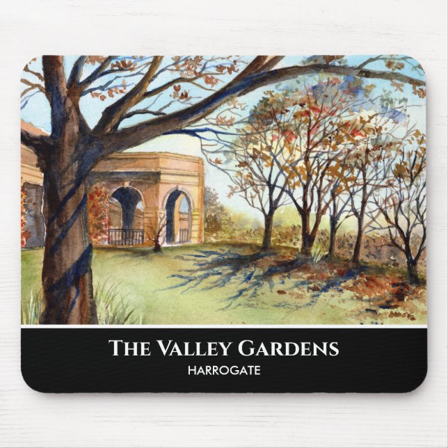 The Valley Gardens Harrogate by Farida Greenfield Mouse Pad (Front)