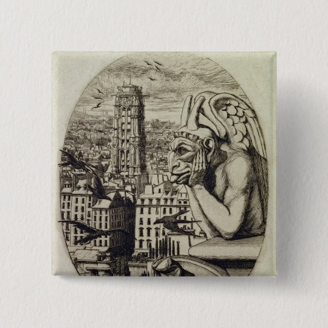 The Vampire , 1853 2 Inch Square Button (Front)