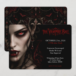 The Vampire Ball Gothic Halloween Party Invitation