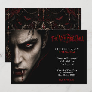 The Vampire Ball Gothic Halloween Party Invitation