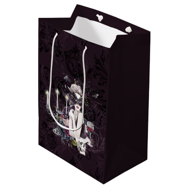 The Vampiress | Moody Gothic Vampy Glam Pale Skin Medium Gift Bag (Front Angled)
