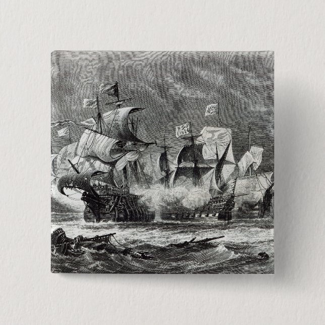 The Vanguard, under Sir William Winter 2 Inch Square Button (Front)