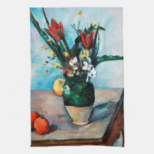 The Vase of Tulips, Paul Cezanne Kitchen Towel
