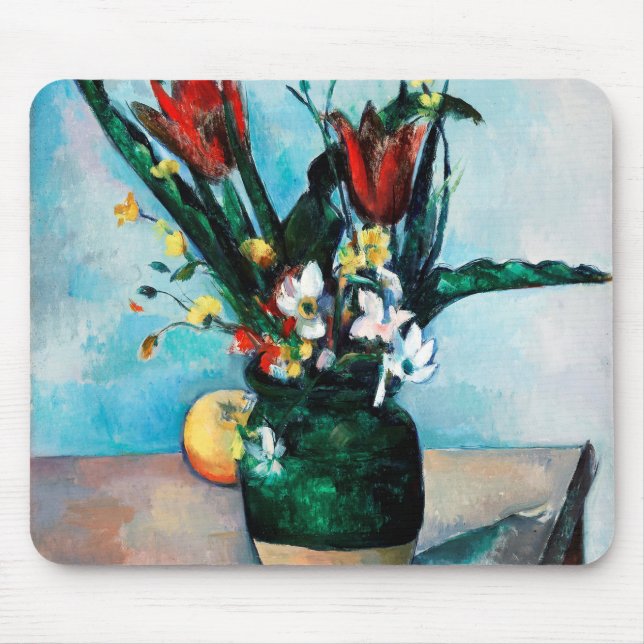 The Vase of Tulips, Paul Cezanne Mouse Pad (Front)