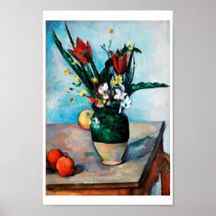 The Vase of Tulips, Paul Cezanne Poster