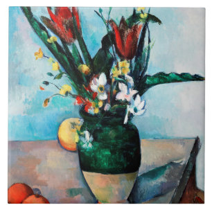 The Vase of Tulips, Paul Cezanne Tile