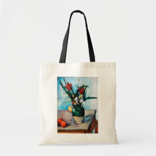 The Vase of Tulips, Paul Cezanne Tote Bag