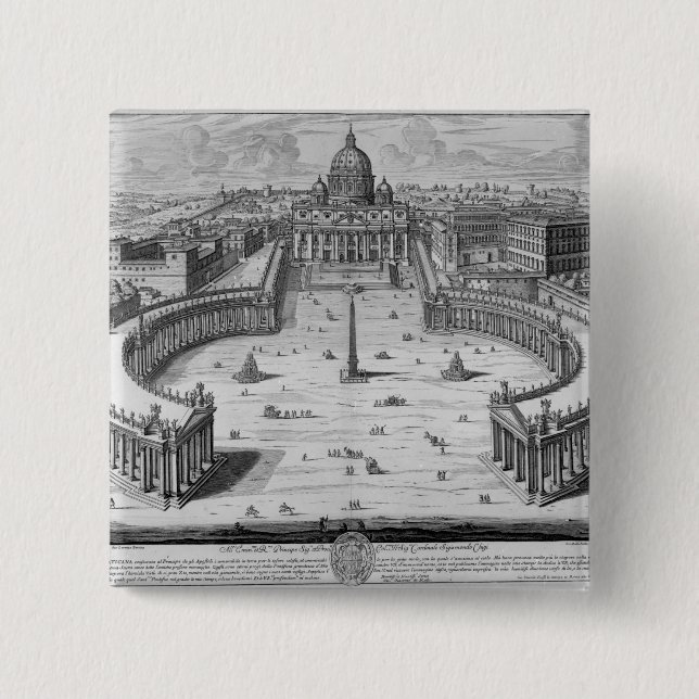 The Vatican, Rome 2 Inch Square Button (Front)