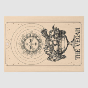 The Vegan stylized engraved sun plentiful fruits Tissue Paper