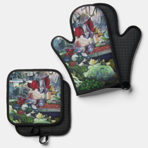The Vegetarian Club Meets Here on Tuesday's Aftern Oven Mitt & Pot Holder Set