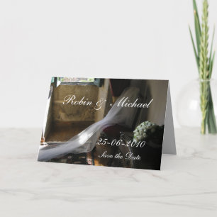 The veil and the  bouquet -customized announcement