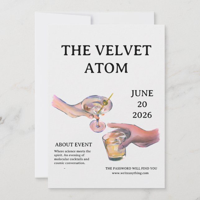 The Velvet Atom: A Molecular Cocktail Event (Front)