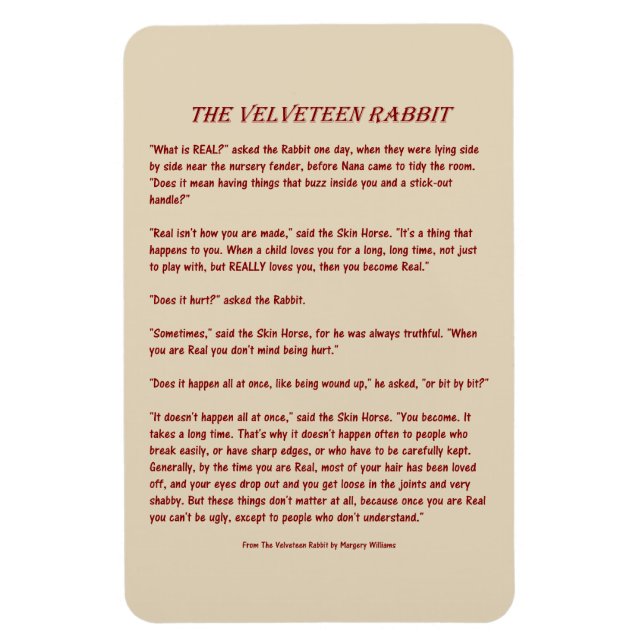 The Velveteen Rabbit - What is Real? Magnet (Vertical)